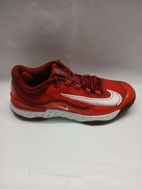 Nike Alpha Men's Red and White Baseball  Athletic Shoe